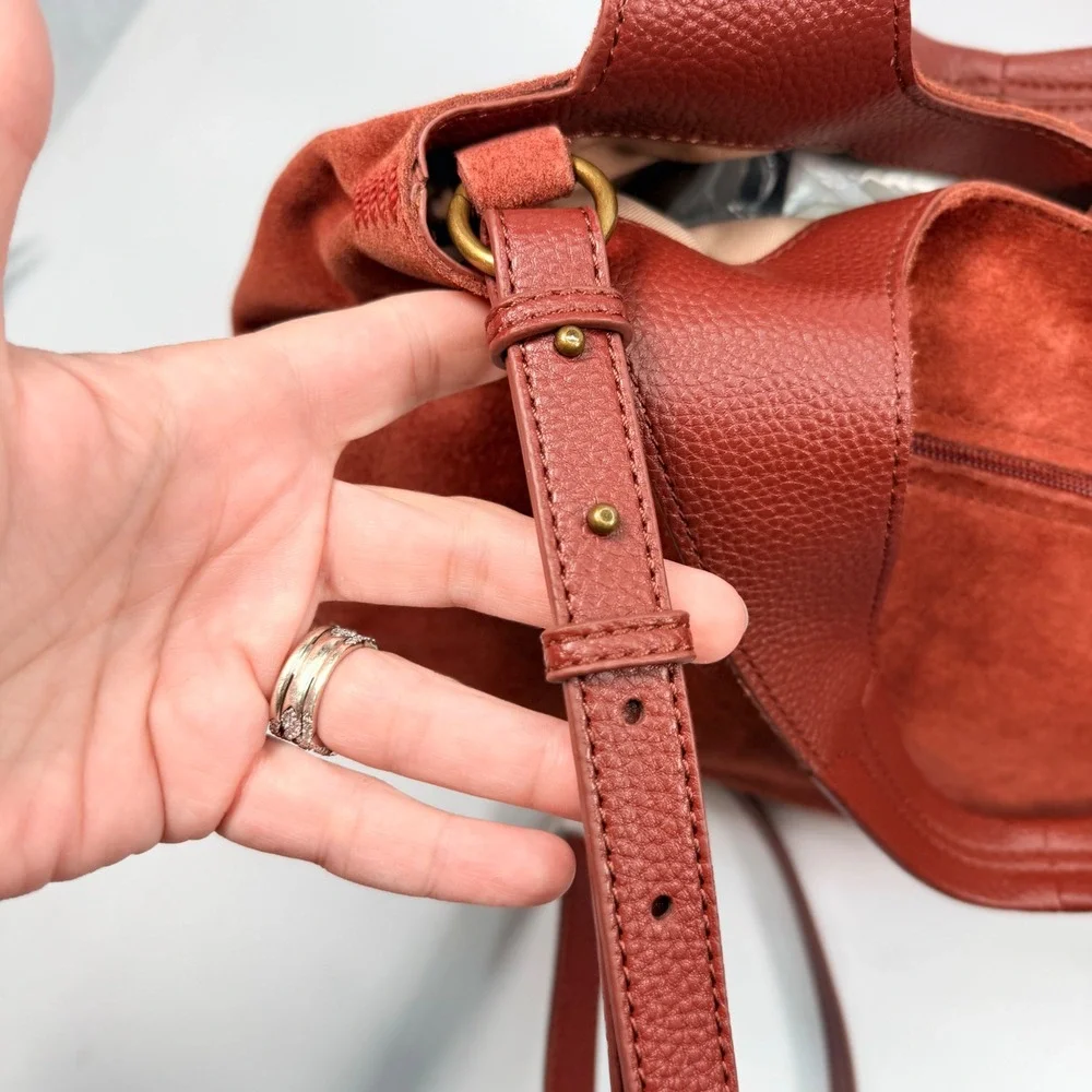NEW The Sak Women Rylan Hobo Slouch Boho Bag Suede Leather Cinnamon Sustainable